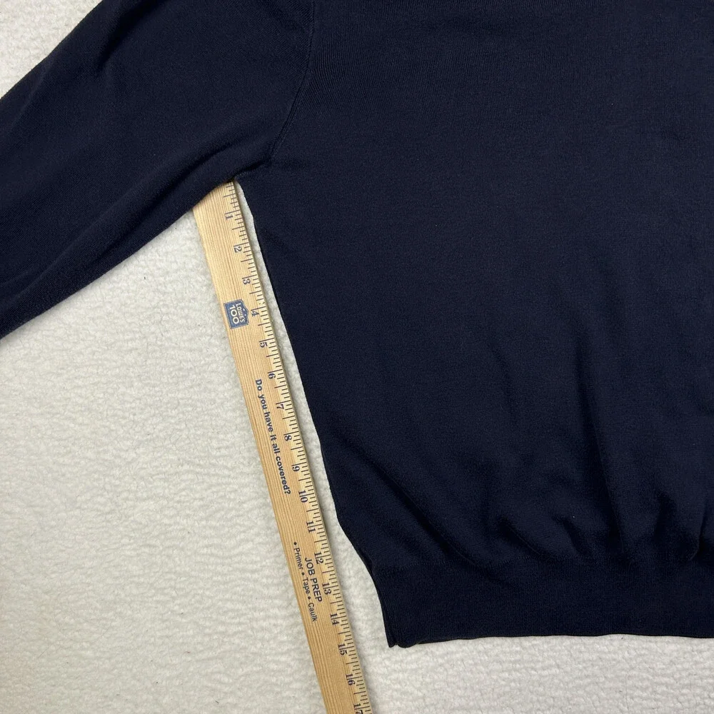 Polo Ralph Lauren Sweater Mens XL V-Neck Navy Blue Pima Cotton Knit Pullover